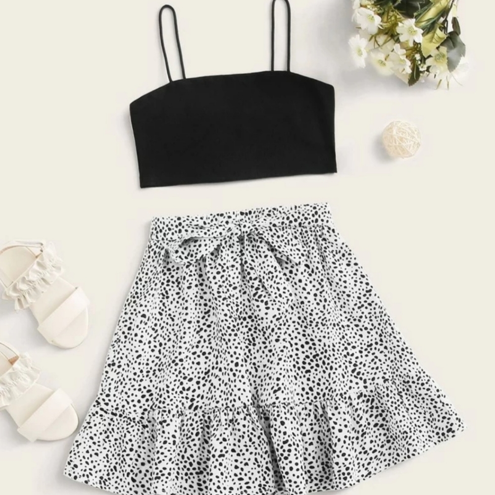 Girls crop top & skirt set
